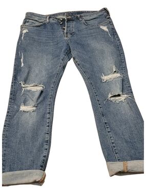 H&M Medium Blue Ripped Boyfriend Jeans